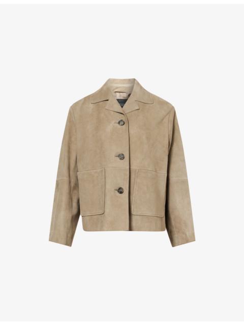 WEEKEND Max Mara Palchi Camp-Collar Suede Jacket