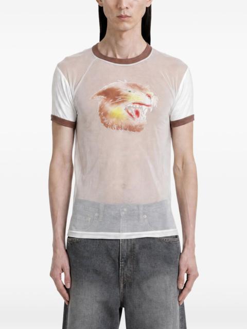 Kapital Anger Leopard sheer T-shirt