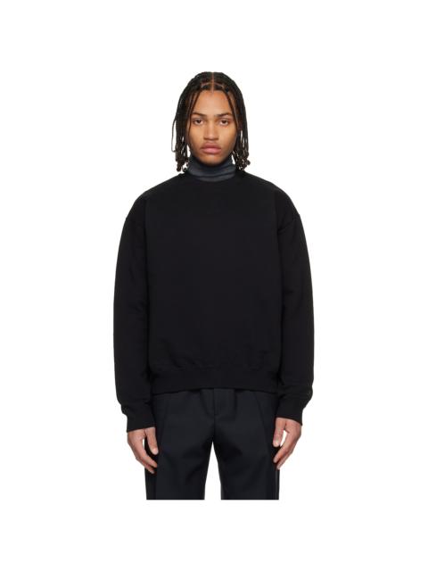 Jil Sander Black Cotton Terry Crew-Neck Sweatshirt