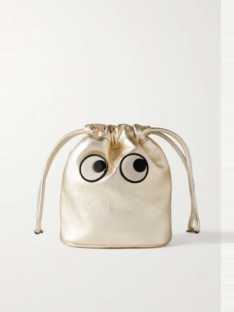 Eyes metallic leather pouch