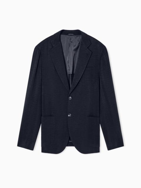 GIORGIO ARMANI ASV UPTON LINE SINGLE-BREASTED CANNETÉ CUPRO JACKET