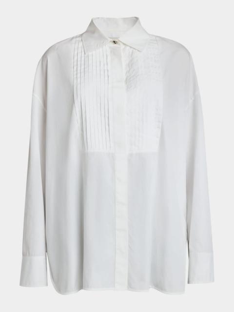 Golden Goose Journey Oversized Cotton Voile Tuxedo Shirt