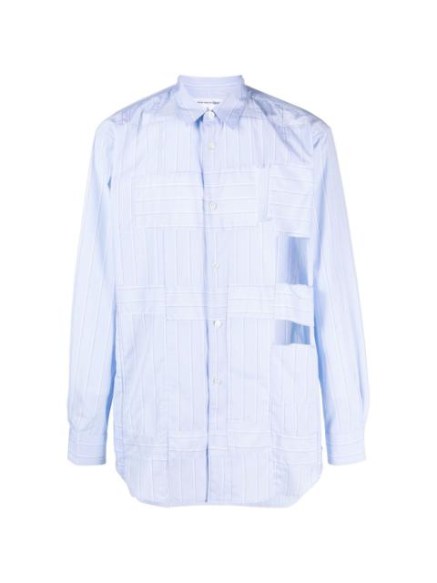 striped cut-out cotton shirt