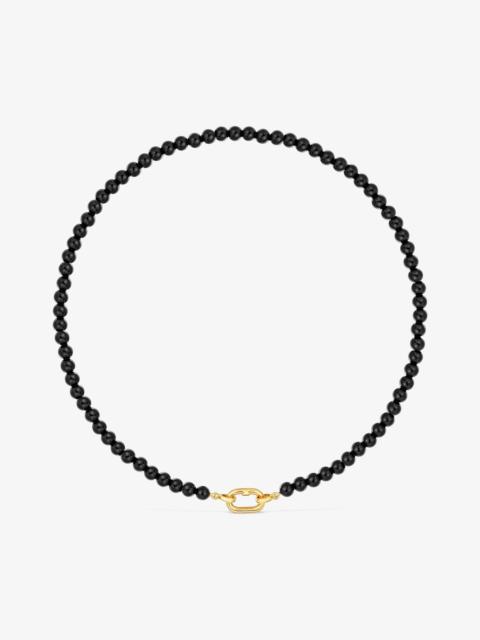 TOUS Short Necklace with 18K gold vermeil and onyx TOUS Hold Oval