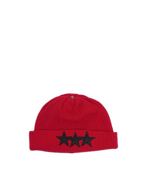 Chrome Hearts star-patch beanie hat