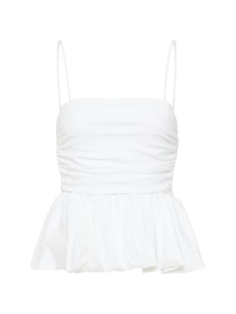 GESTUZ GZerin ruched peplum cotton blouse
