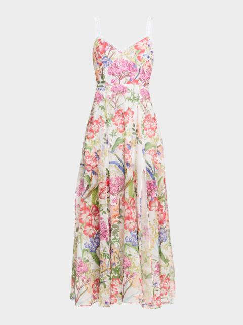 Charo Ruiz Iraso Floral Cotton Voile Maxi Dress