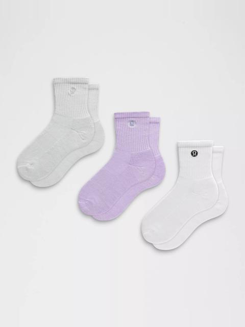 lululemon Unisex Daily Essential Quarter Socks *3 Pack
