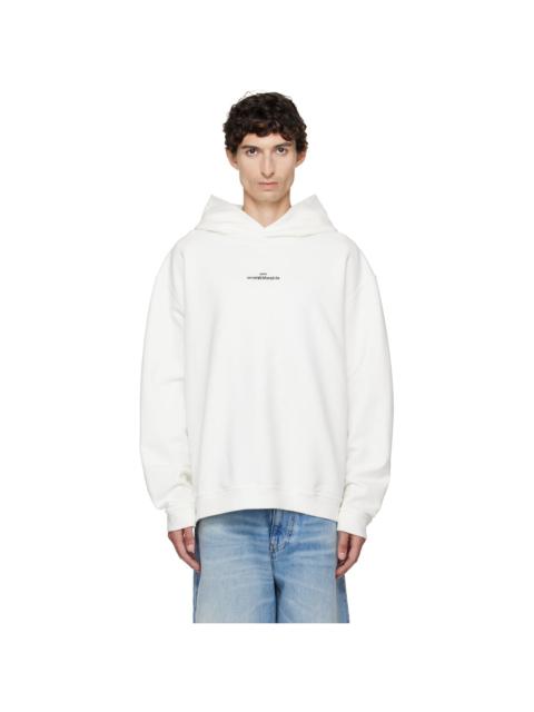 Maison Margiela White Reversed Logo Hoodie