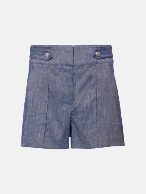 Runo high-rise linen-blend shorts
