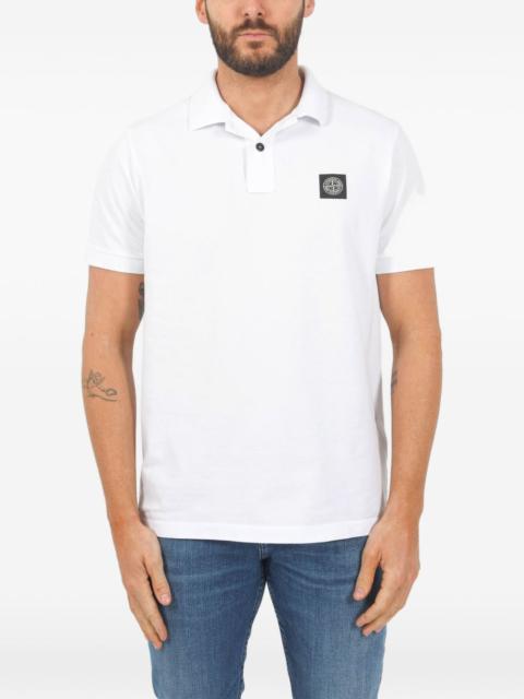Stone Island button logo-patch polo shirt