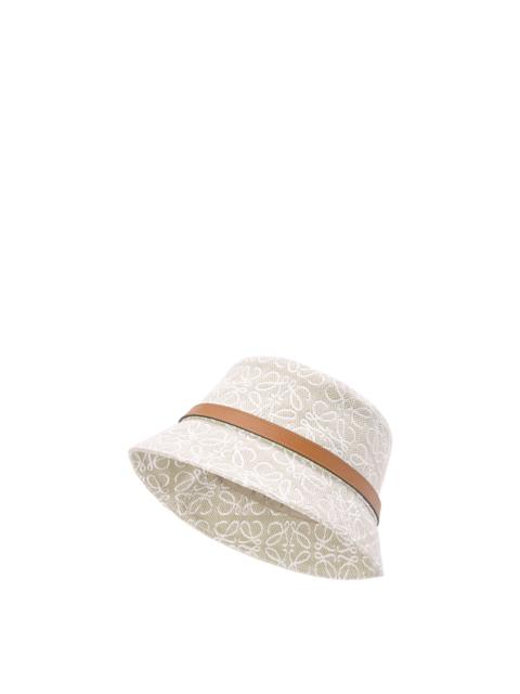 Bucket hat in Anagram jacquard and calfskin