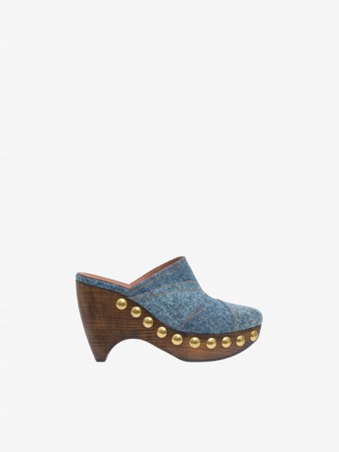 Alaïa LE SABOT CLOGS IN DENIM AND WOOD