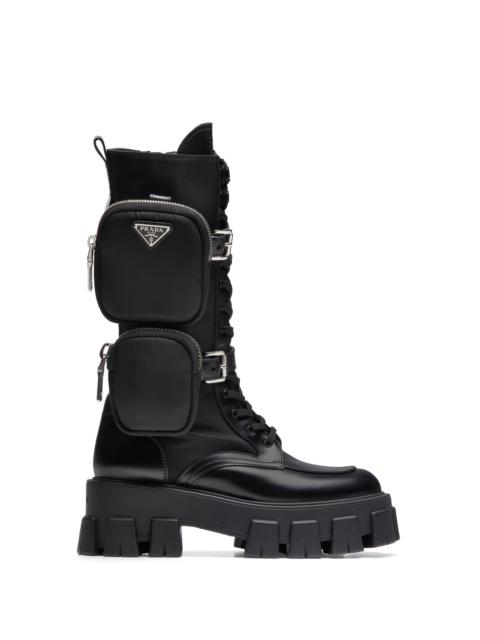 Monolith leather and nylon boots