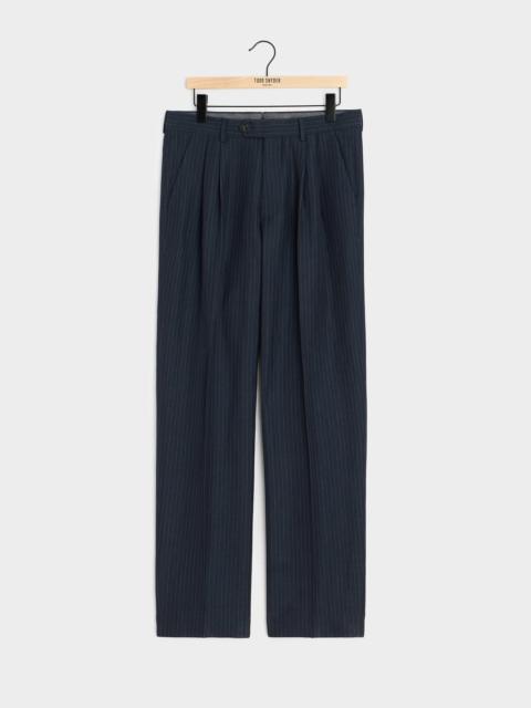 TODD SNYDER Italian Linen-Cotton Pinstripe Wythe Trouser