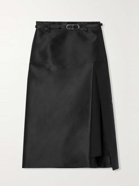 GUCCI Love Parade belted duchesse-satin midi skirt