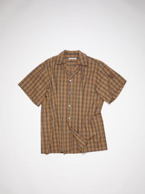 Short sleeve button-up shirt - Brown/green