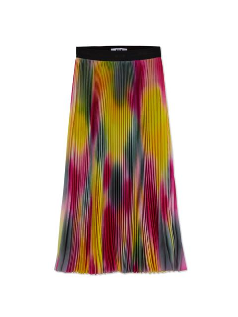 MSGM Pleated midi skirt with tie dye print