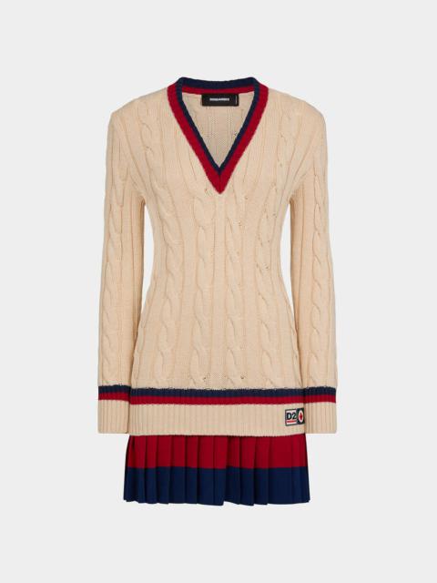 DSQUARED2 CABLES AND PLEATS MIDI DRESS