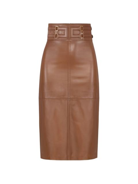 ELISABETTA FRANCHI leather midi skirt