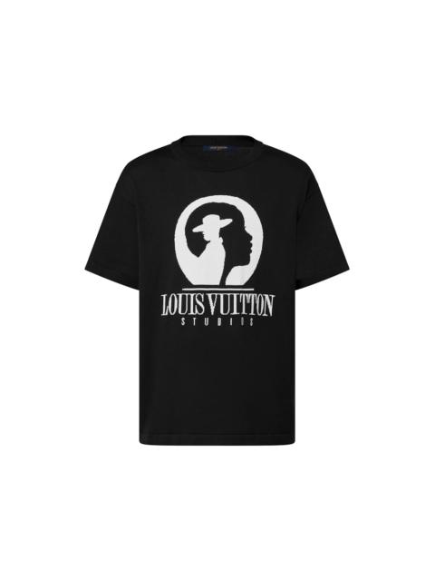 Louis Vuitton Louis Vuitton Short-Sleeved Cotton Intarsia Crewneck Dark Grey