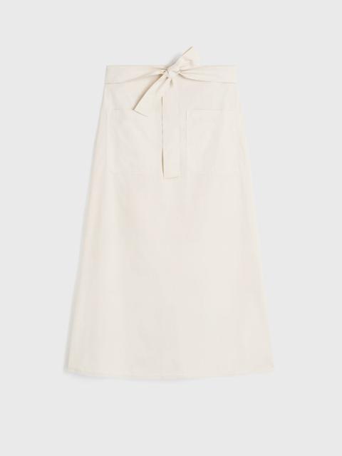 Totême Tie-waist cotton skirt stone