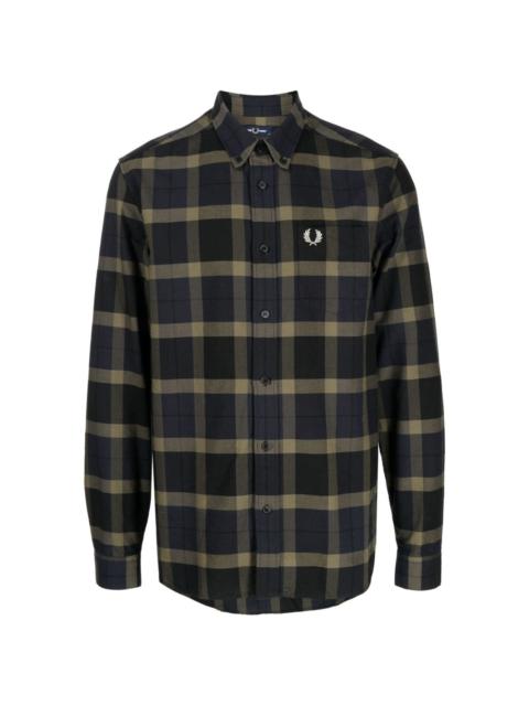 Fred Perry Laurel Wreath-embroidered checkered shirt
