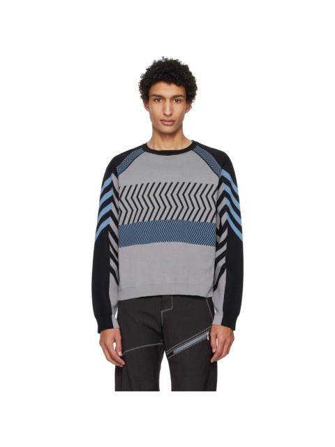 Kiko Kostadinov Gray & Black Gizi Panelled Sweater
