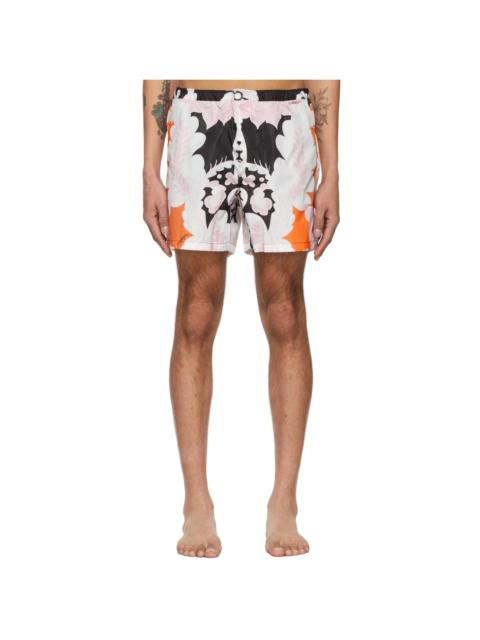 Valentino Black & Pink World Arazzo Print Swim Shorts