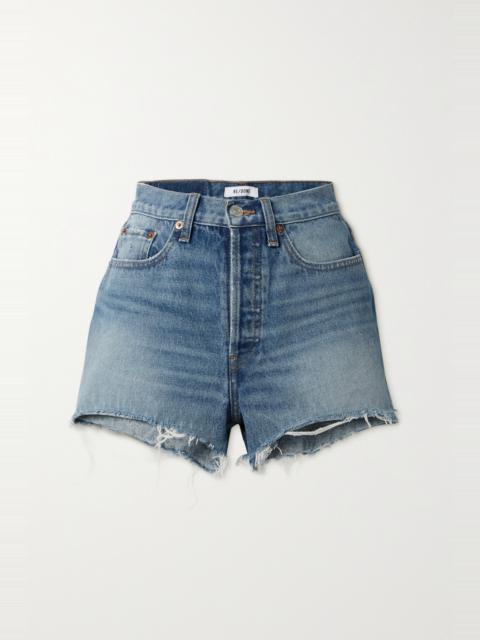 RE/DONE 70s High Rise distressed denim shorts