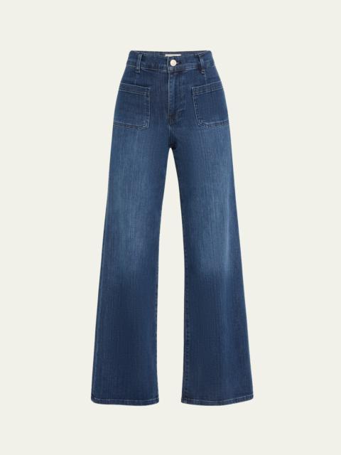 FRAME Le Slim Palazzo Bardot Pocket Jeans