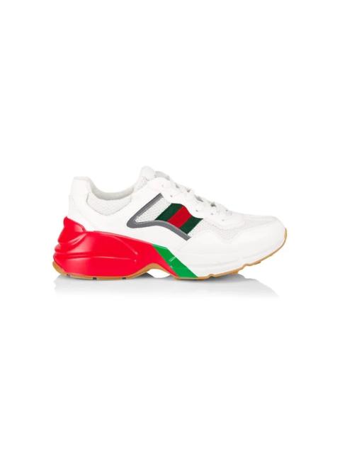 GUCCI White & Red Rython Sneakers