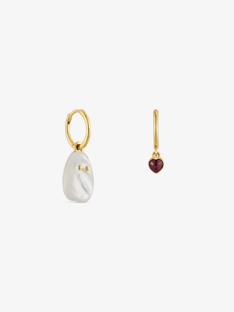 TOUS 18kt gold vermeil, mother-of-pearl and ruby Hoop earrings TOUS Boo