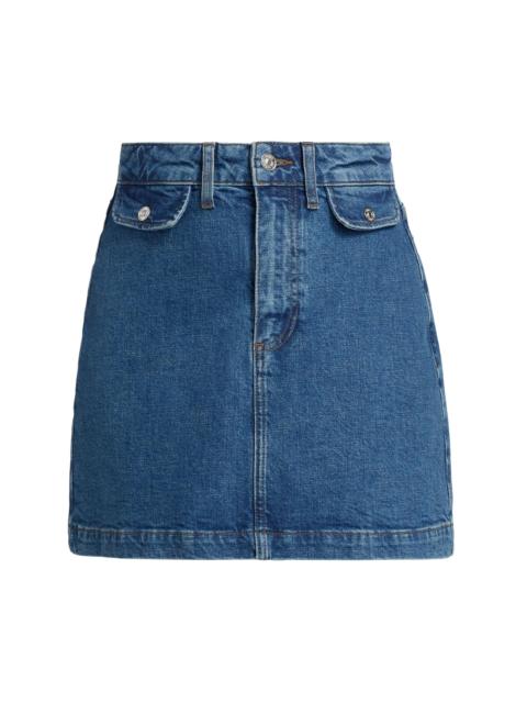 PAIGE Women's Janelle High-Rise Denim Miniskirt - Laguna