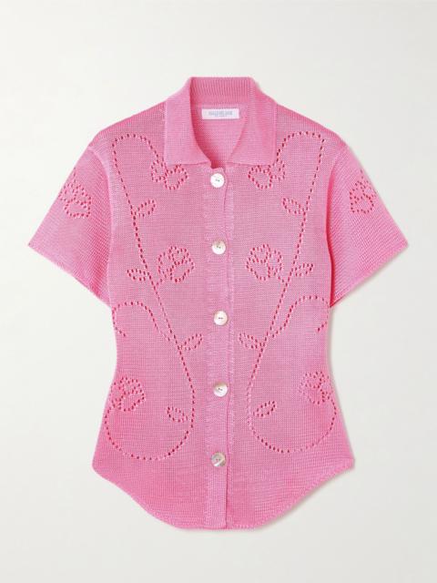 CALLE DEL MAR Ivy pointelle-knit shirt Pink