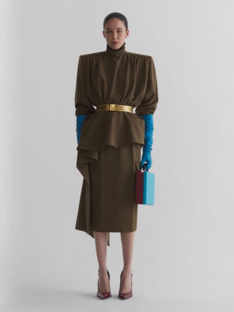 MUGLER khaki cargo skirt