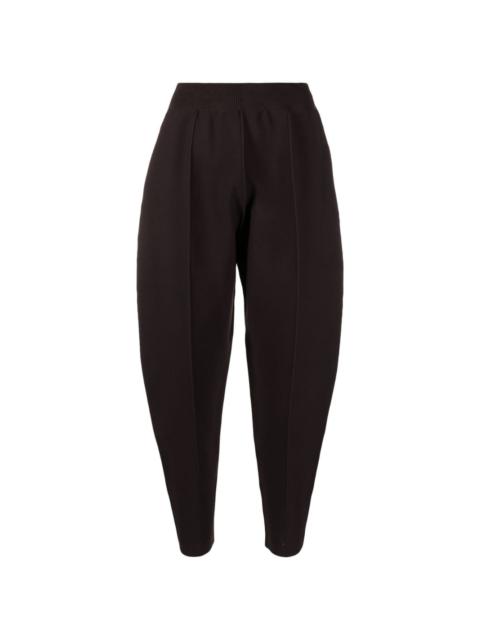 tapered cropped knitted trousers