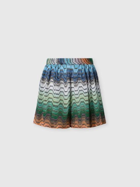 Missoni Shorts in viscose lamé blend with greek motif