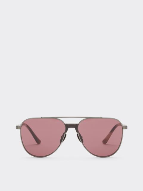 Ferrari Ferrari sunglasses in glossy gunmetaltitanium and acetate with exclusive Contrast Pro™ lenses