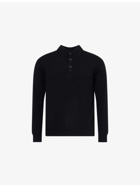 Sunspel Long-Sleeve Cashmere Knitted Polo Shirt