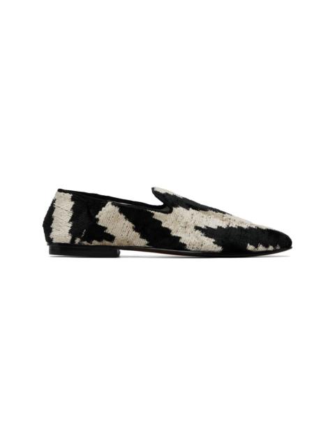 TOM FORD Black & Off-White Jacquard Velvet Steven Loafers