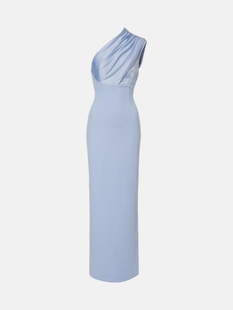 SOLACE LONDON Gracie one-shoulder satin-trimmed gown