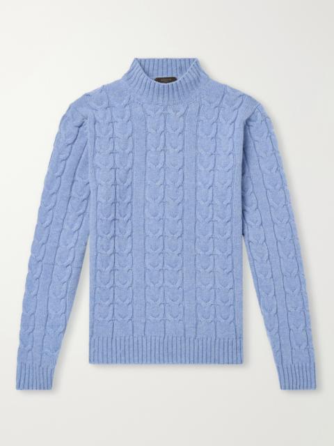 SLOWEAR Zanone Slim-Fit Cable-Knit Virgin Wool Sweater