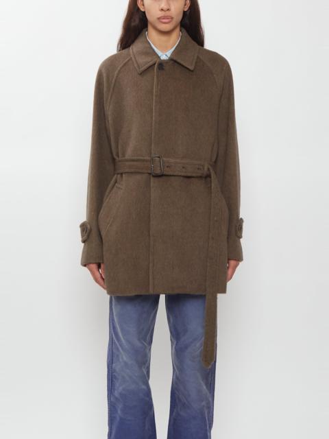 AURALEE Hairy Wool Mohair Chambray Soutien Collar Coat