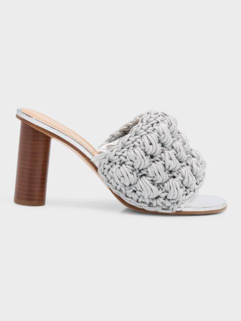 JW Anderson Crochet Cotton Cylinder-Heel Slide Sandals