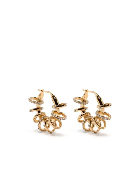 Amina Muaddi multiring hoop small earrings
