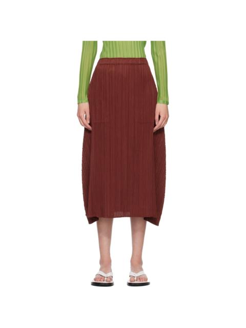 Pleats Please Issey Miyake Burgundy Monthly Colors October Maxi Skirt