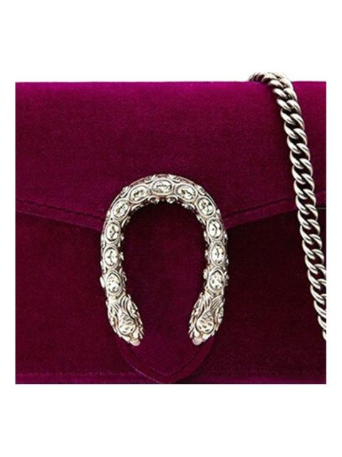 GUCCI (WMNS) Gucci Dionysus Tiger Head Velvet Chain Shoulder Messenger Bag Mini Red Classic 476432-K4DNN-5