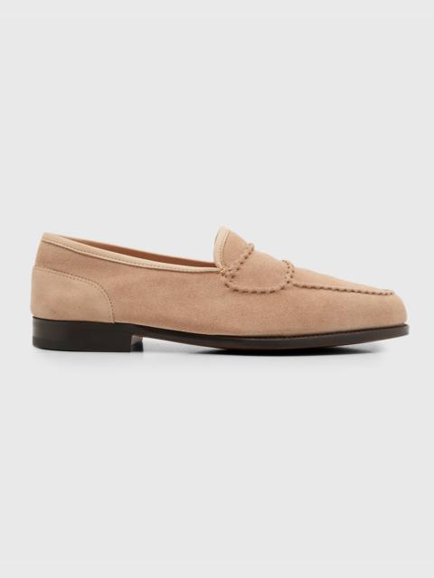 John Lobb Men's Bath Suede Penny Loafers