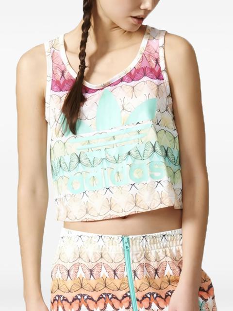 adidas logo-print crop top